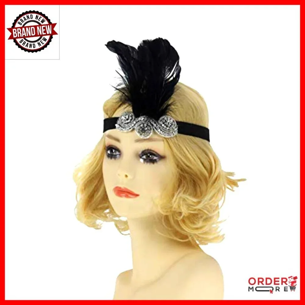 1920s Flapper Sequin Beaded Cocktail Dress Set with Accessories